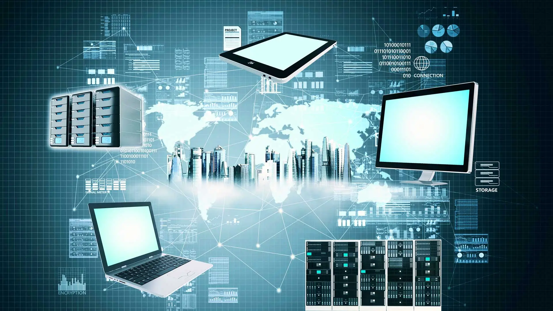 A picture diagram of how virtual hosted desktop servers work.